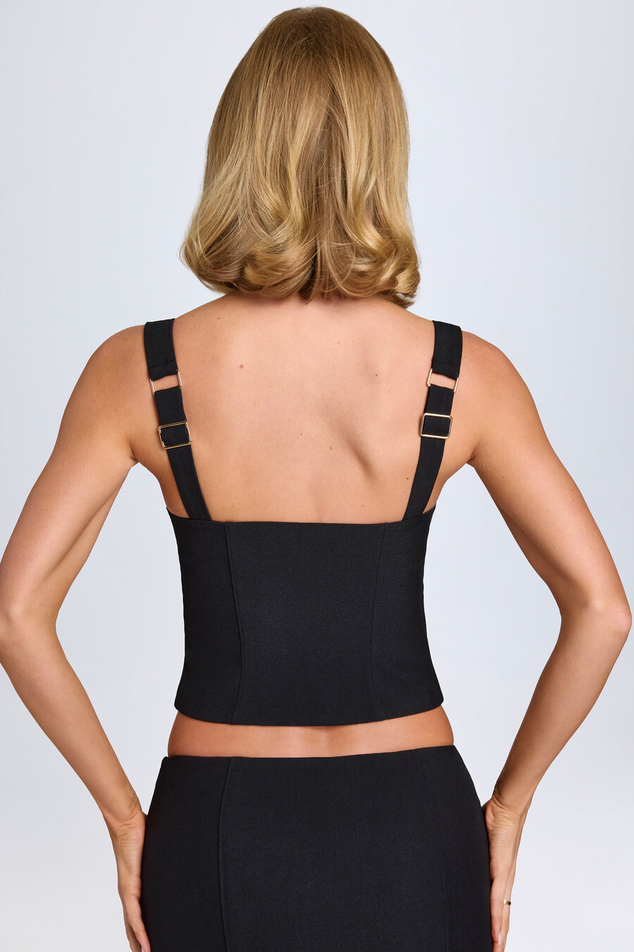 フックアイ コルセット トップ(ブラック)